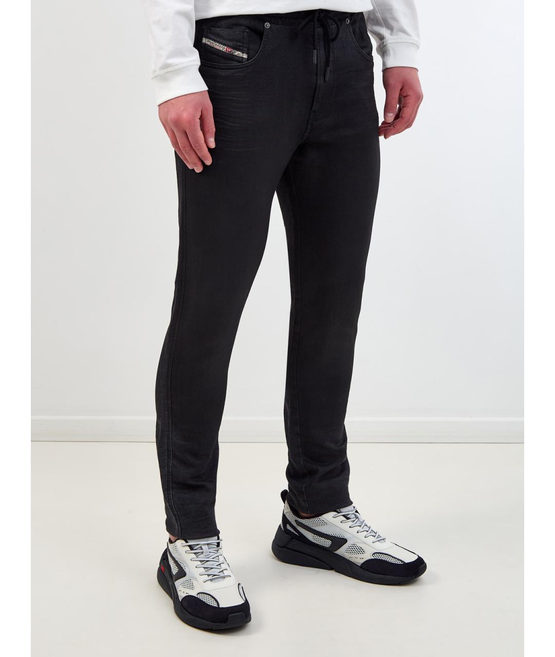 DIESEL Черные хлопковые прямые джинсы, фото 3