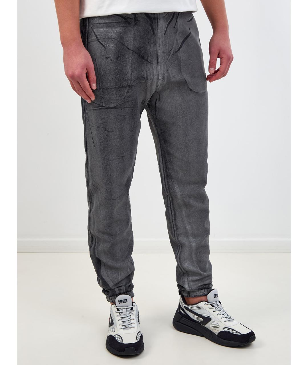 DIESEL Серые хлопковые джинсы скинни, фото 3