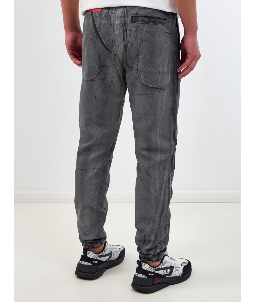 DIESEL Серые хлопковые джинсы скинни, фото 4