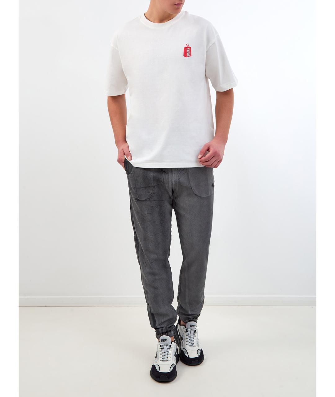 DIESEL Серые хлопковые джинсы скинни, фото 2