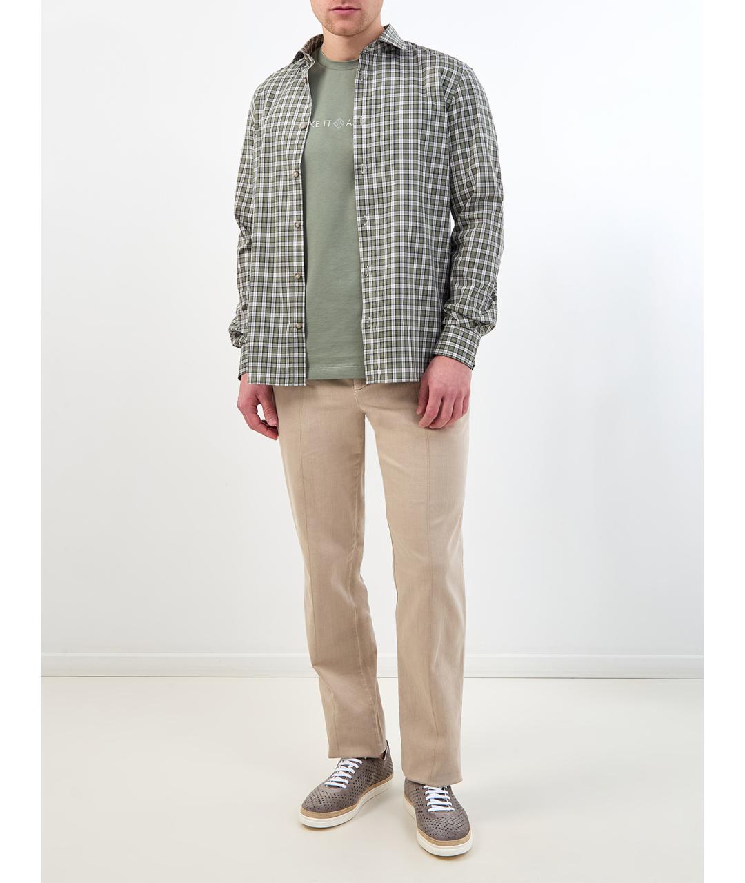 PESERICO Зеленая хлопковая кэжуал рубашка, фото 2