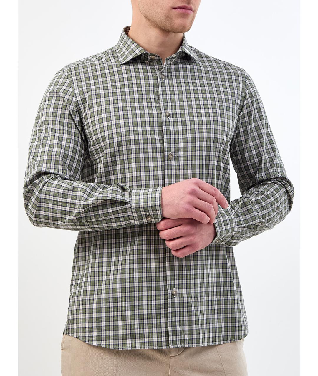 PESERICO Зеленая хлопковая кэжуал рубашка, фото 3