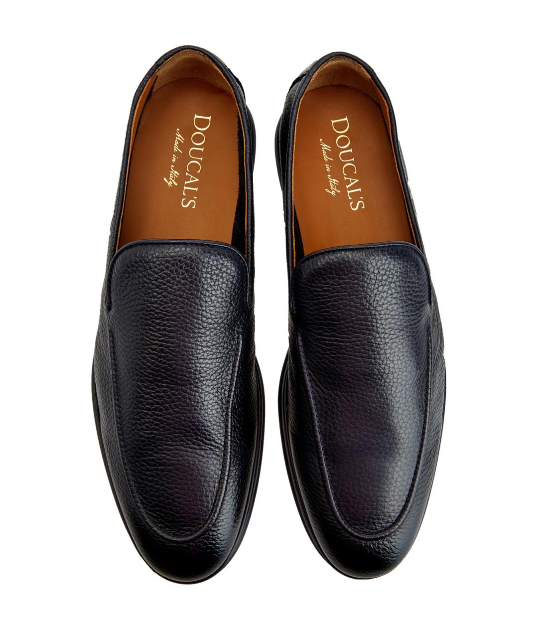 DOUCAL'S Темно-синие кожаные лоферы, фото 5