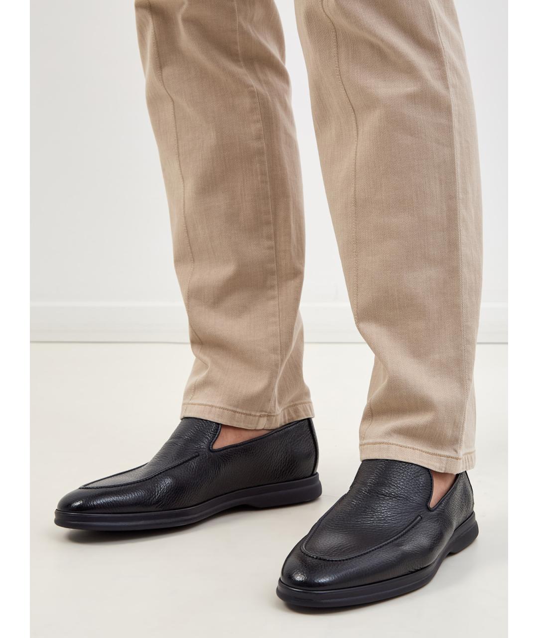 DOUCAL'S Темно-синие кожаные лоферы, фото 2