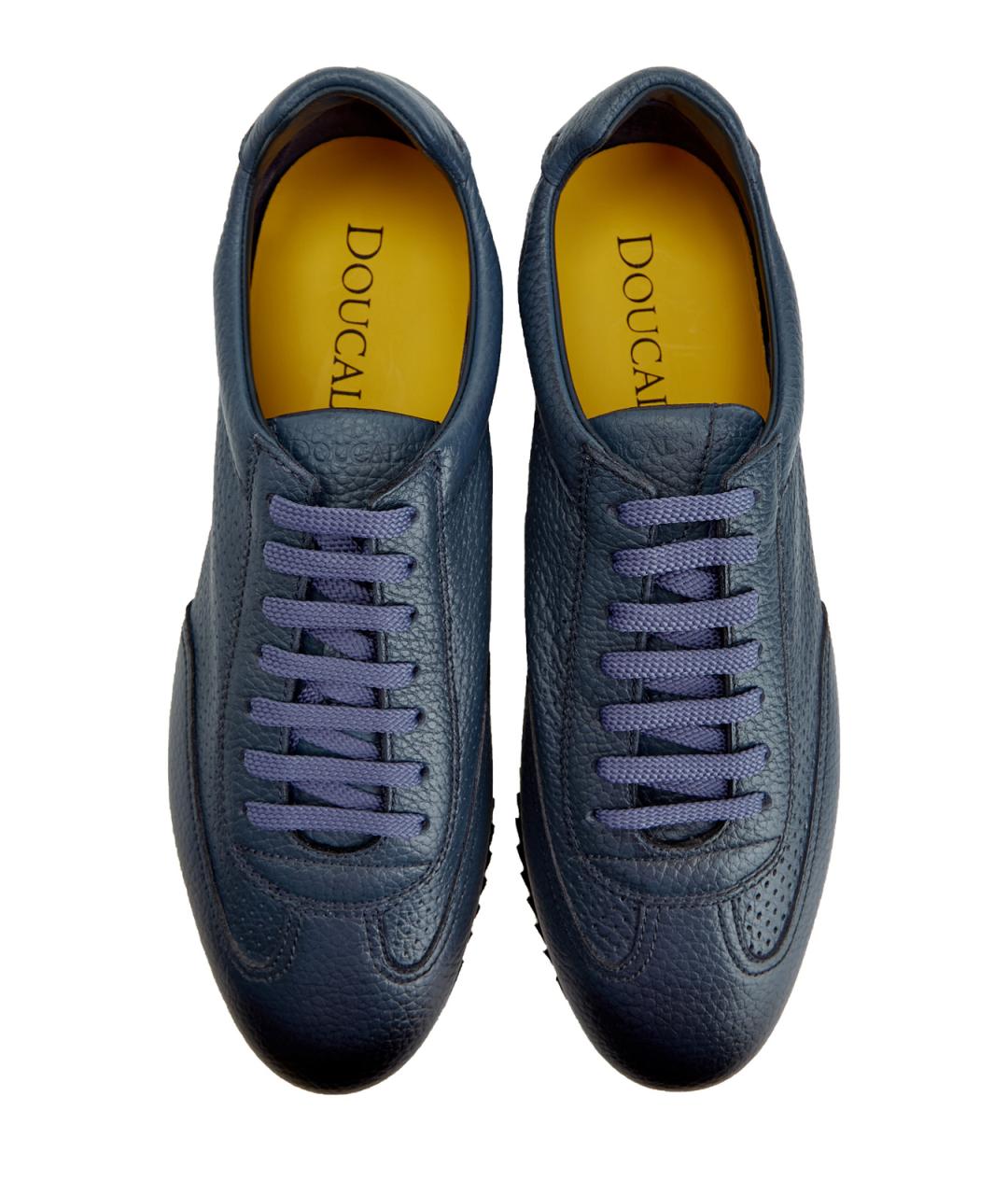 DOUCAL'S Синие кожаные низкие кроссовки / кеды, фото 5