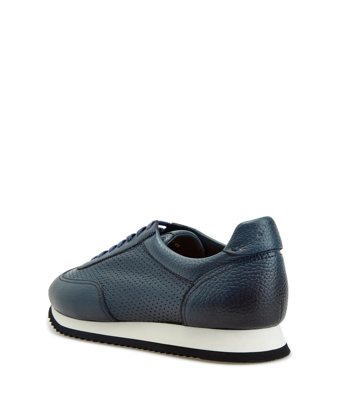 DOUCAL'S Синие кожаные низкие кроссовки / кеды, фото 4