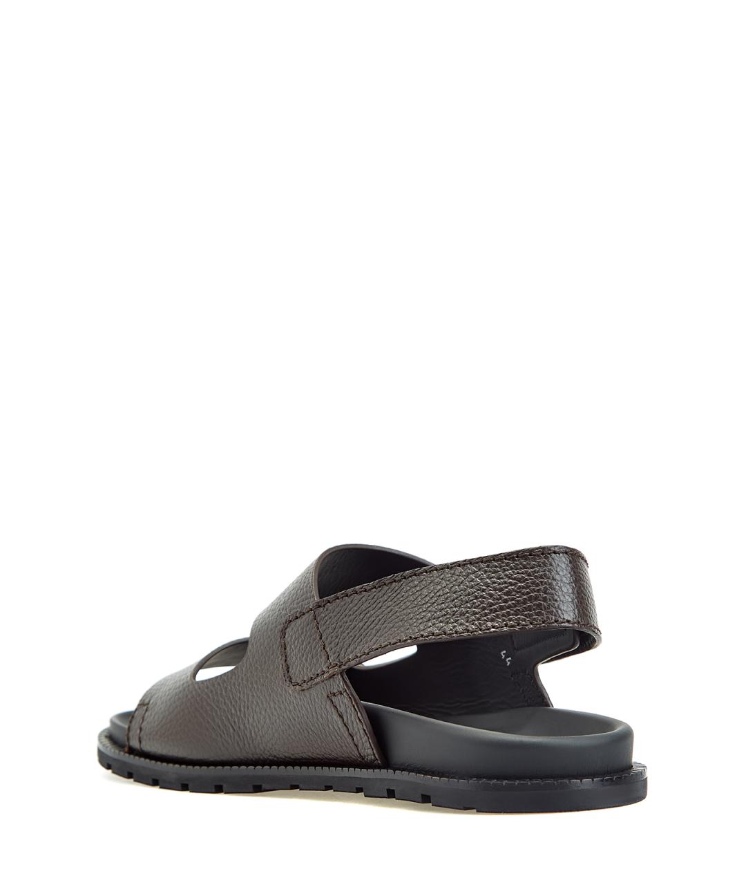 BARRETT Коричневые кожаные сандалии, фото 4