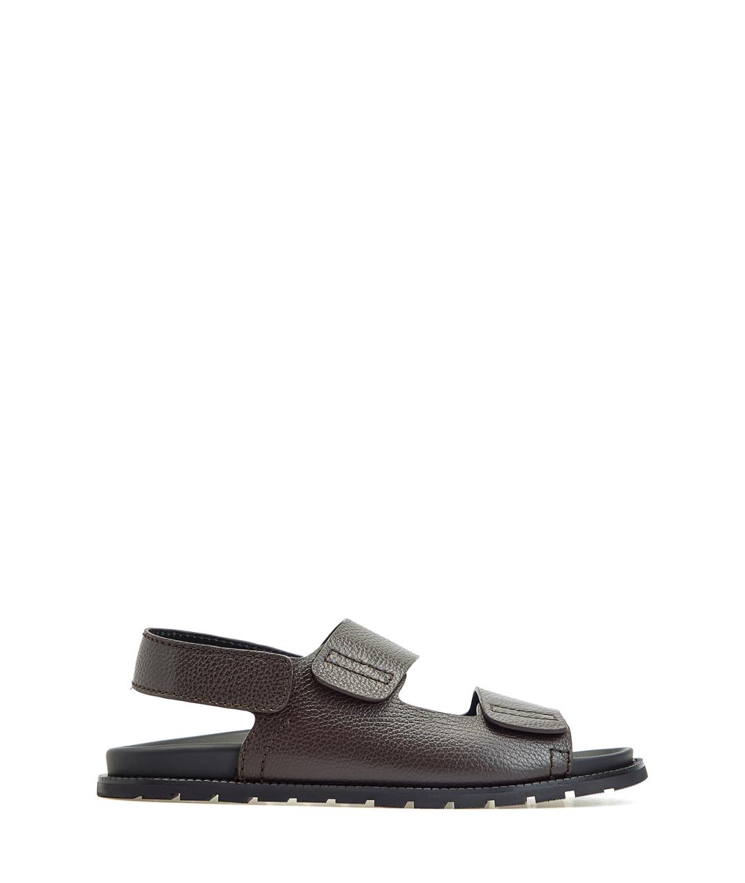 BARRETT Коричневые кожаные сандалии, фото 7