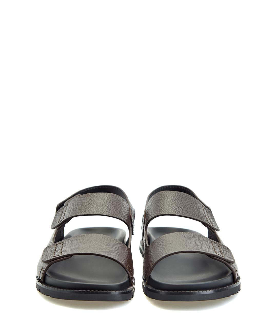 BARRETT Коричневые кожаные сандалии, фото 6