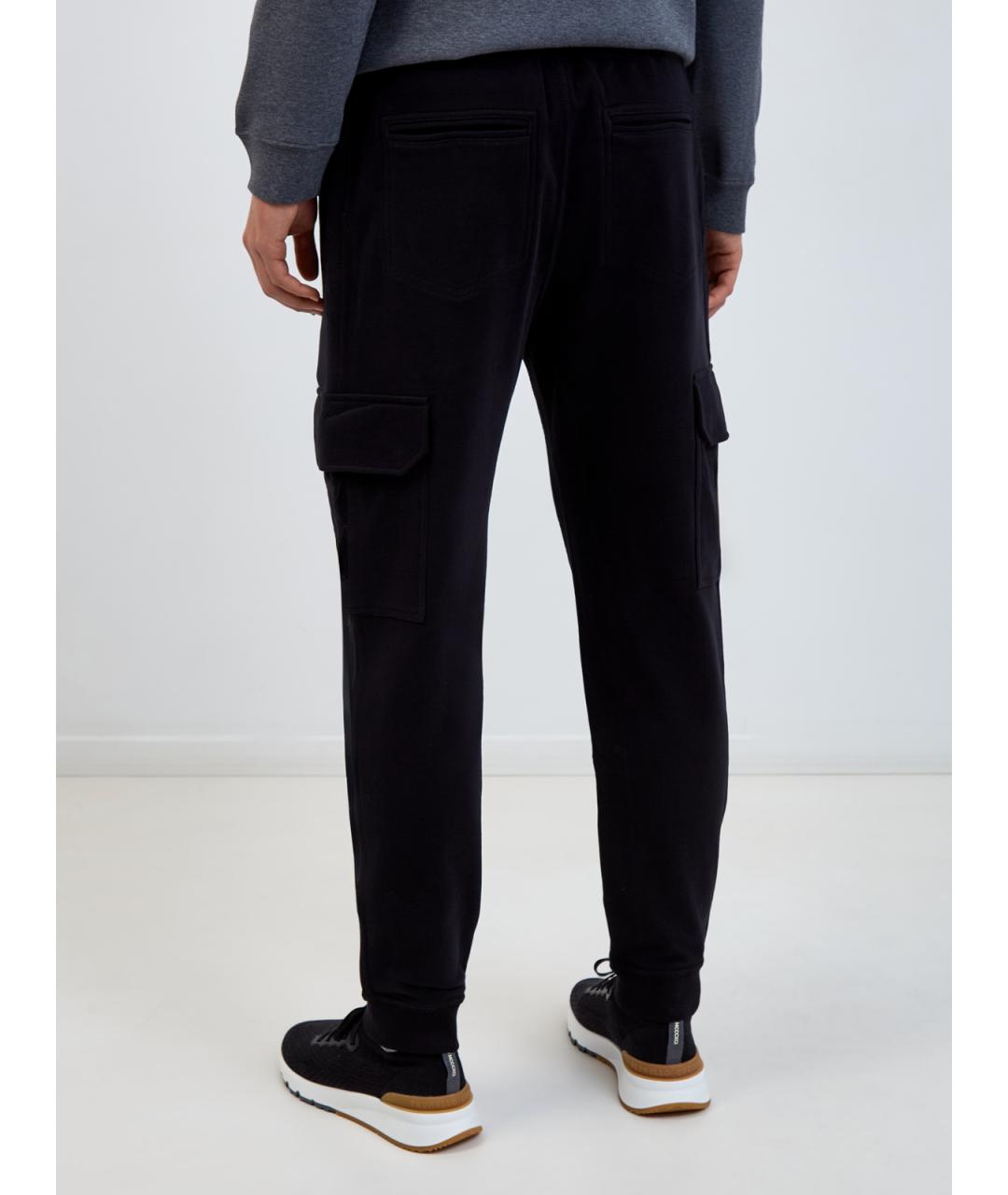 BRUNELLO CUCINELLI Черные хлопковые повседневные брюки, фото 4
