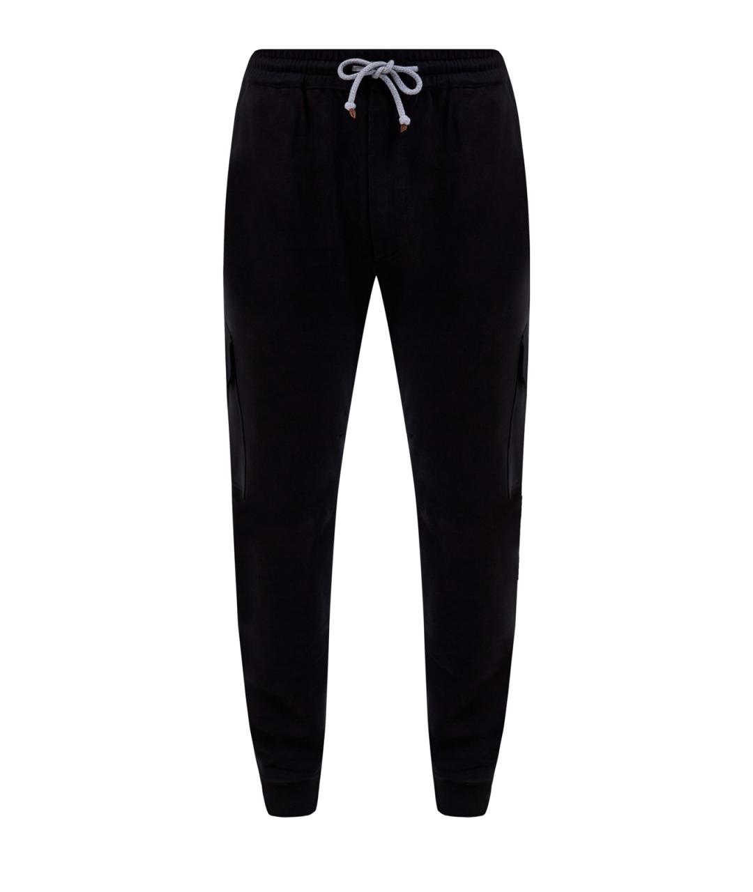 BRUNELLO CUCINELLI Черные хлопковые повседневные брюки, фото 1