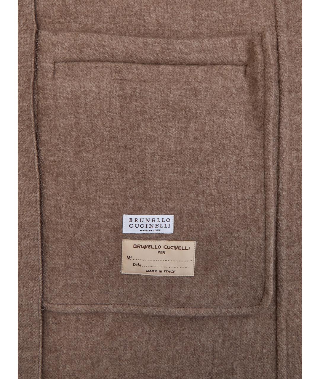 BRUNELLO CUCINELLI Бежевое кашемировое пальто, фото 6