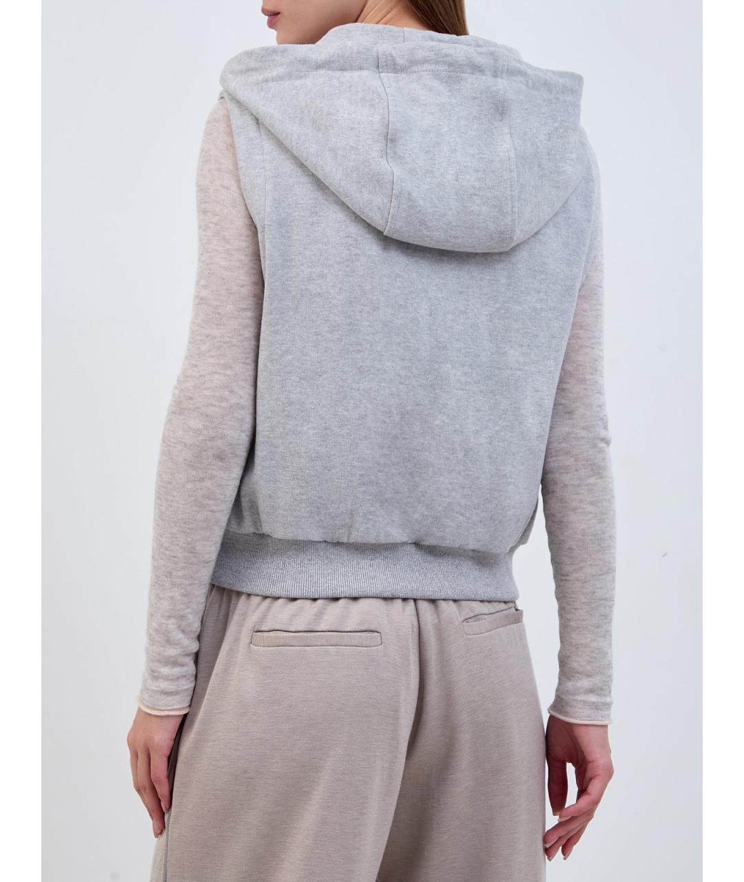 PESERICO Серый хлопковый жилет, фото 5