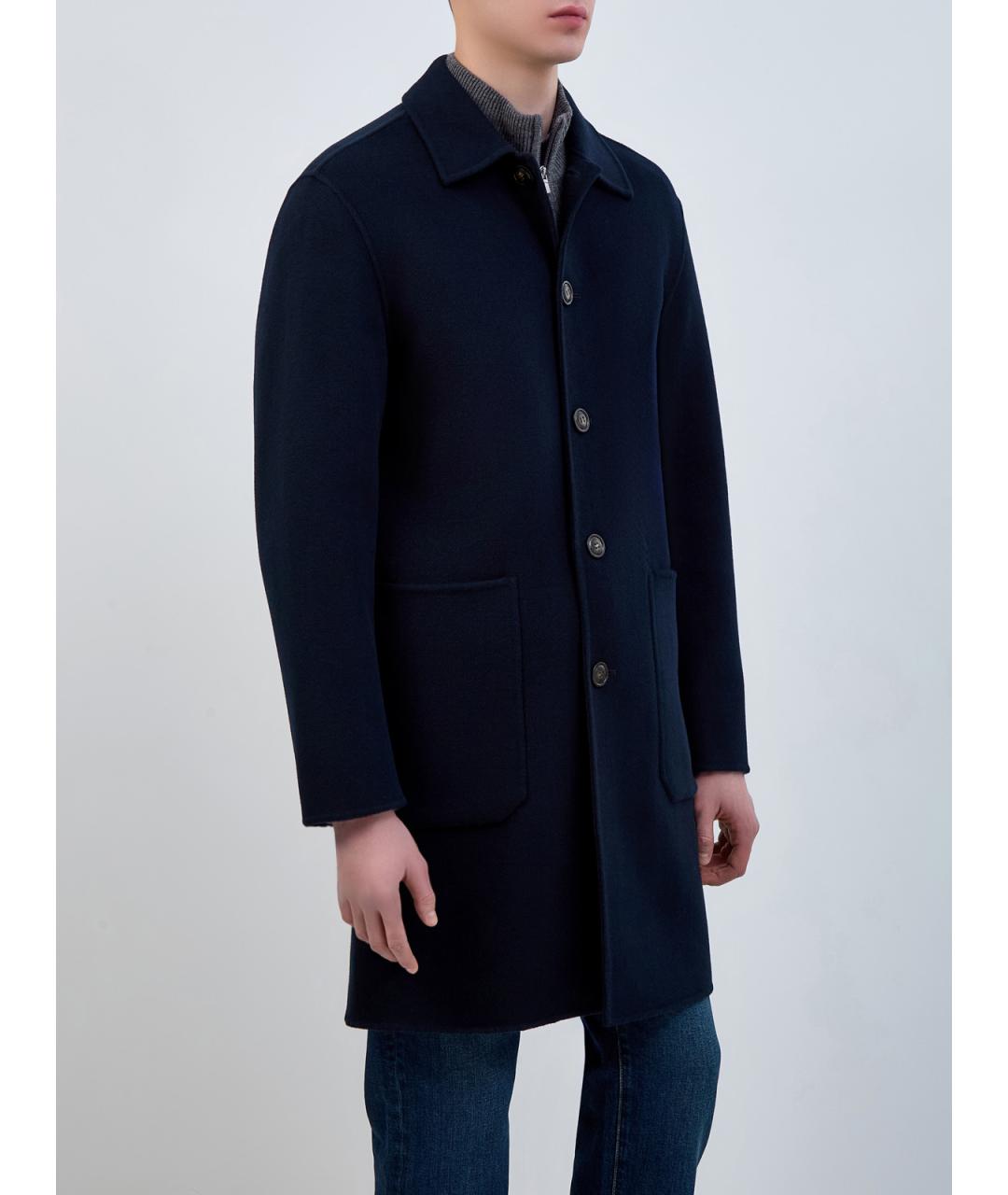 WOOLRICH Синее шерстяное пальто, фото 3