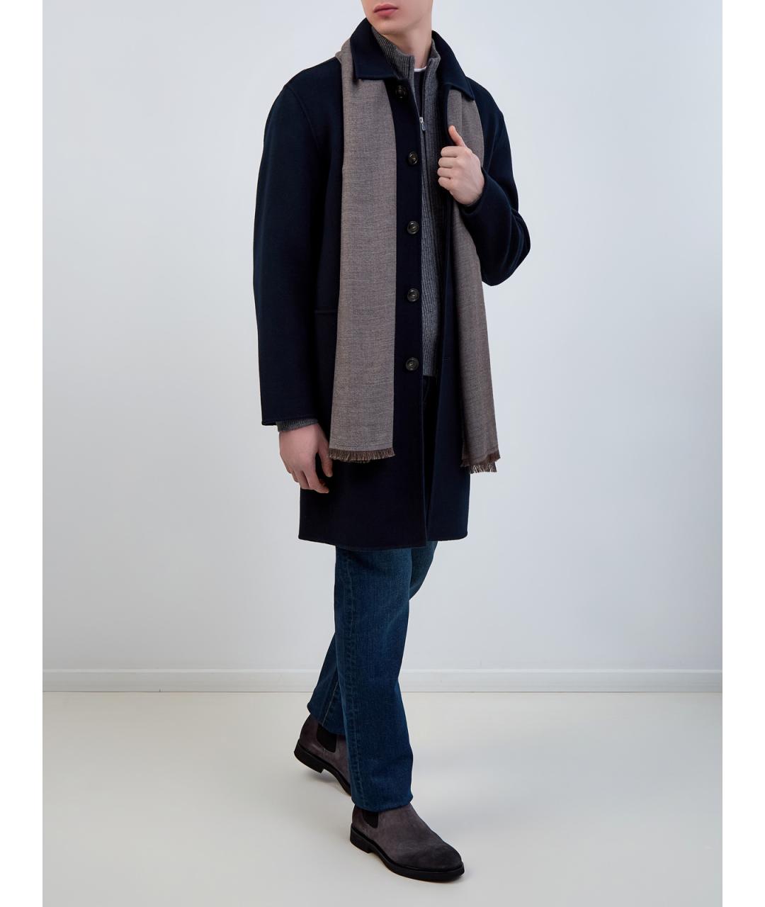 WOOLRICH Синее шерстяное пальто, фото 2