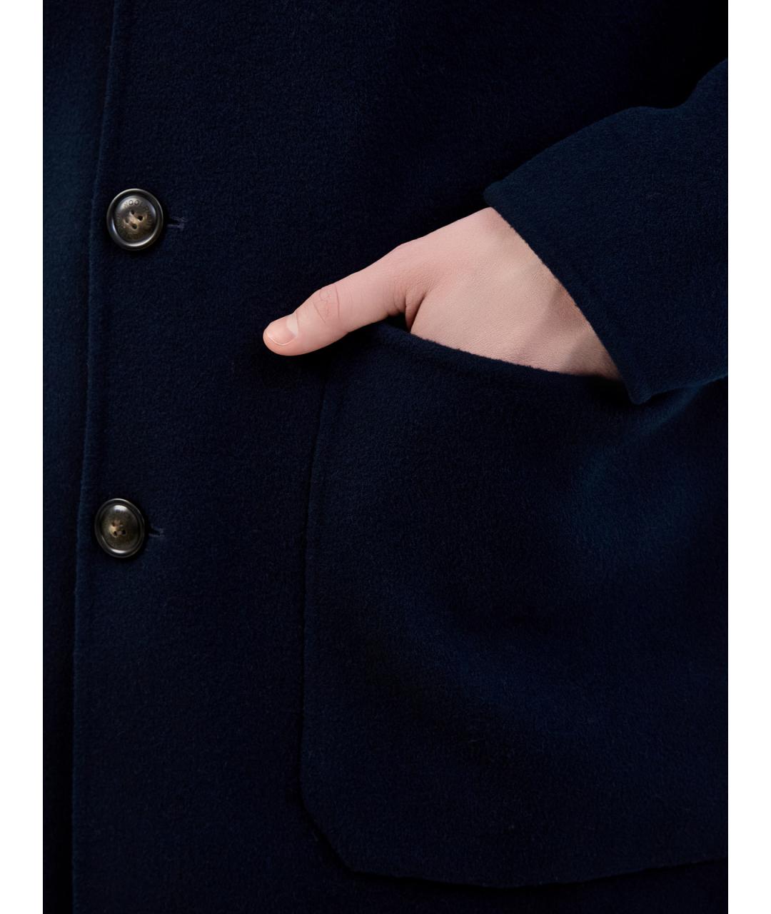 WOOLRICH Синее шерстяное пальто, фото 5