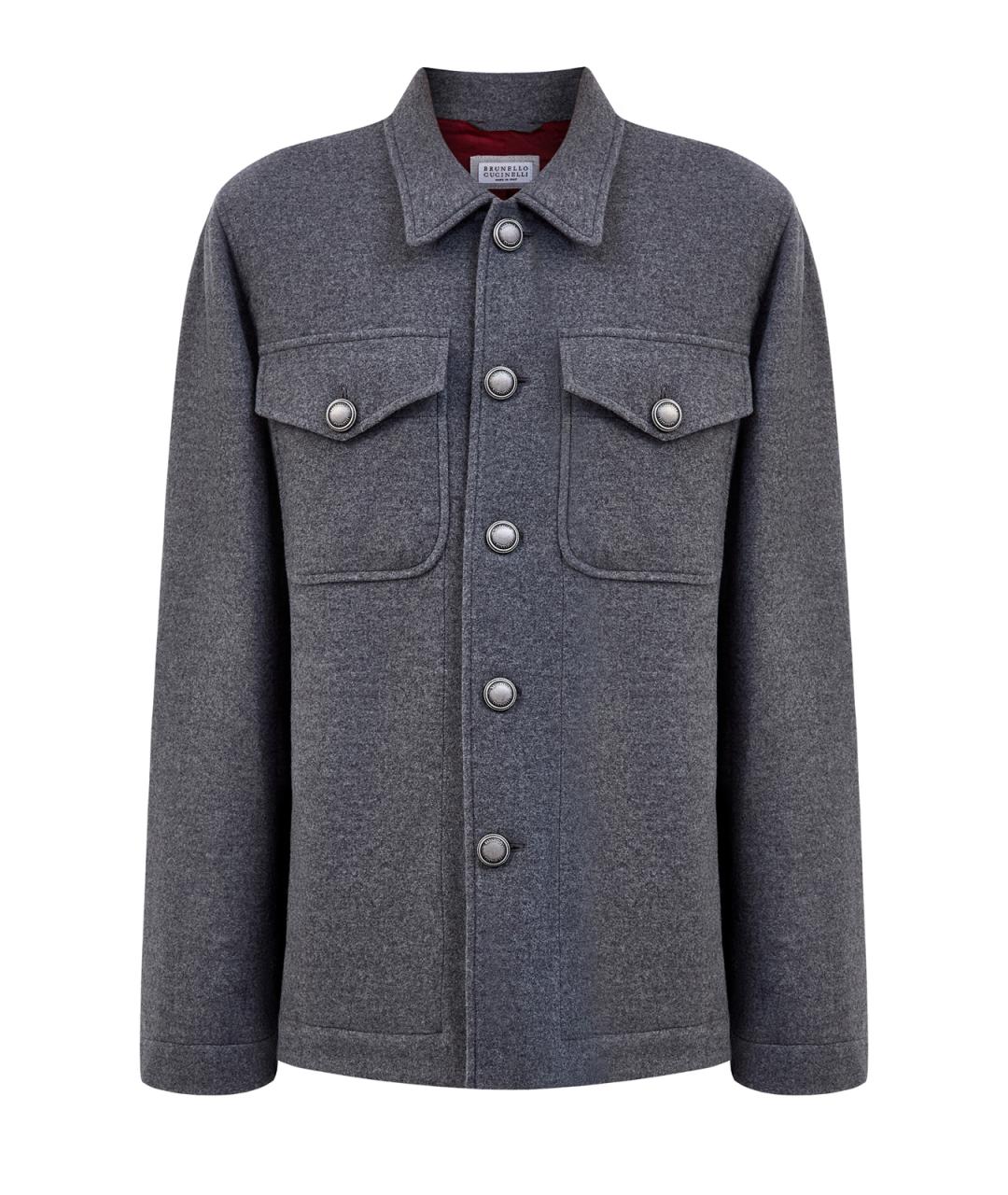 BRUNELLO CUCINELLI Серая кашемировая куртка, фото 1