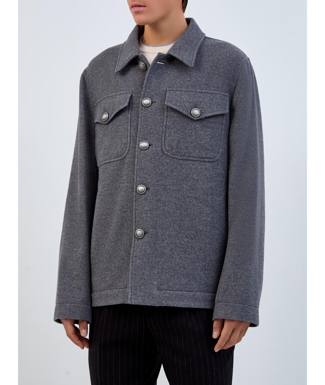 BRUNELLO CUCINELLI Серая кашемировая куртка, фото 3