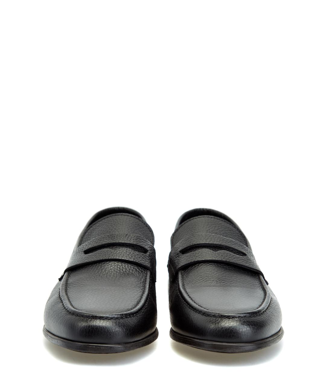CANALI Черные кожаные лоферы, фото 6