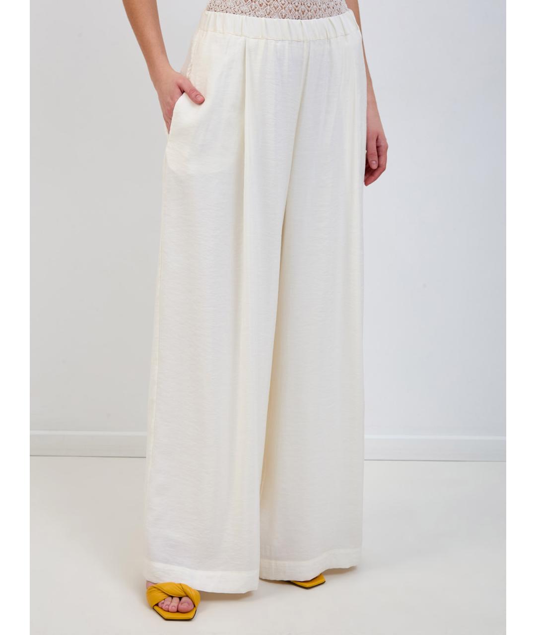 GENTRY PORTOFINO Белые прямые брюки, фото 3