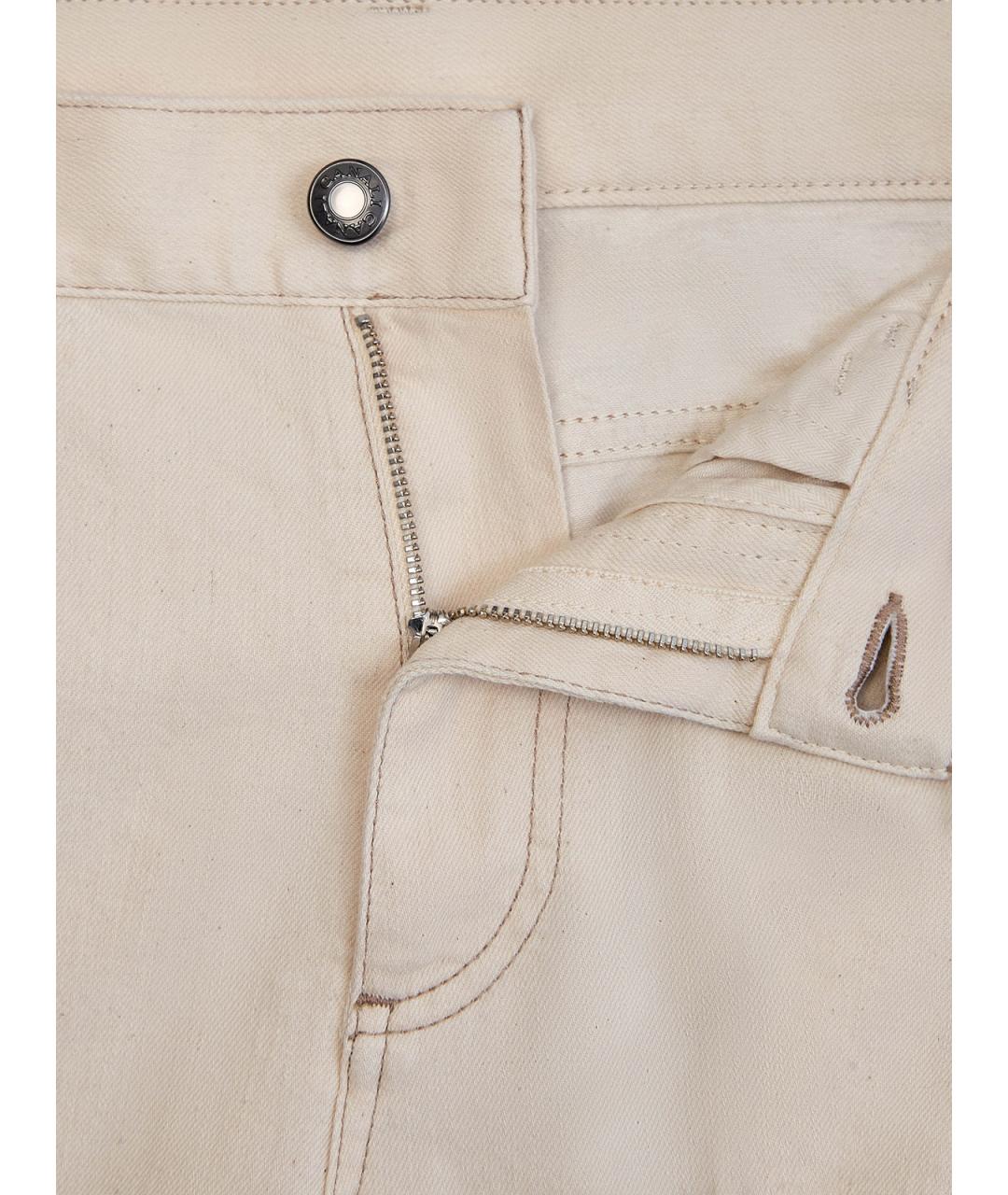 CANALI Бежевые хлопковые прямые джинсы, фото 6
