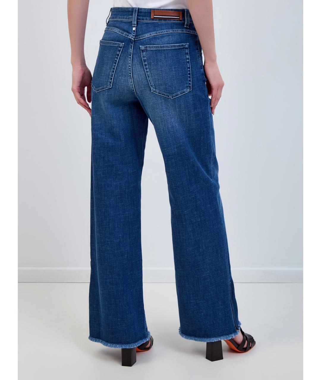 LORENA ANTONIAZZI Синие хлопковые джинсы клеш, фото 4