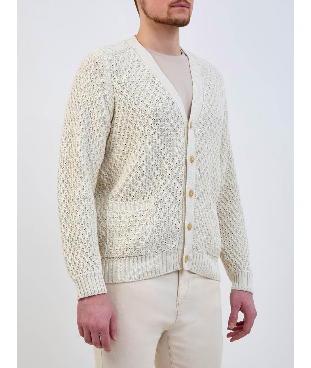 CANALI Бежевый хлопковый кардиган, фото 3