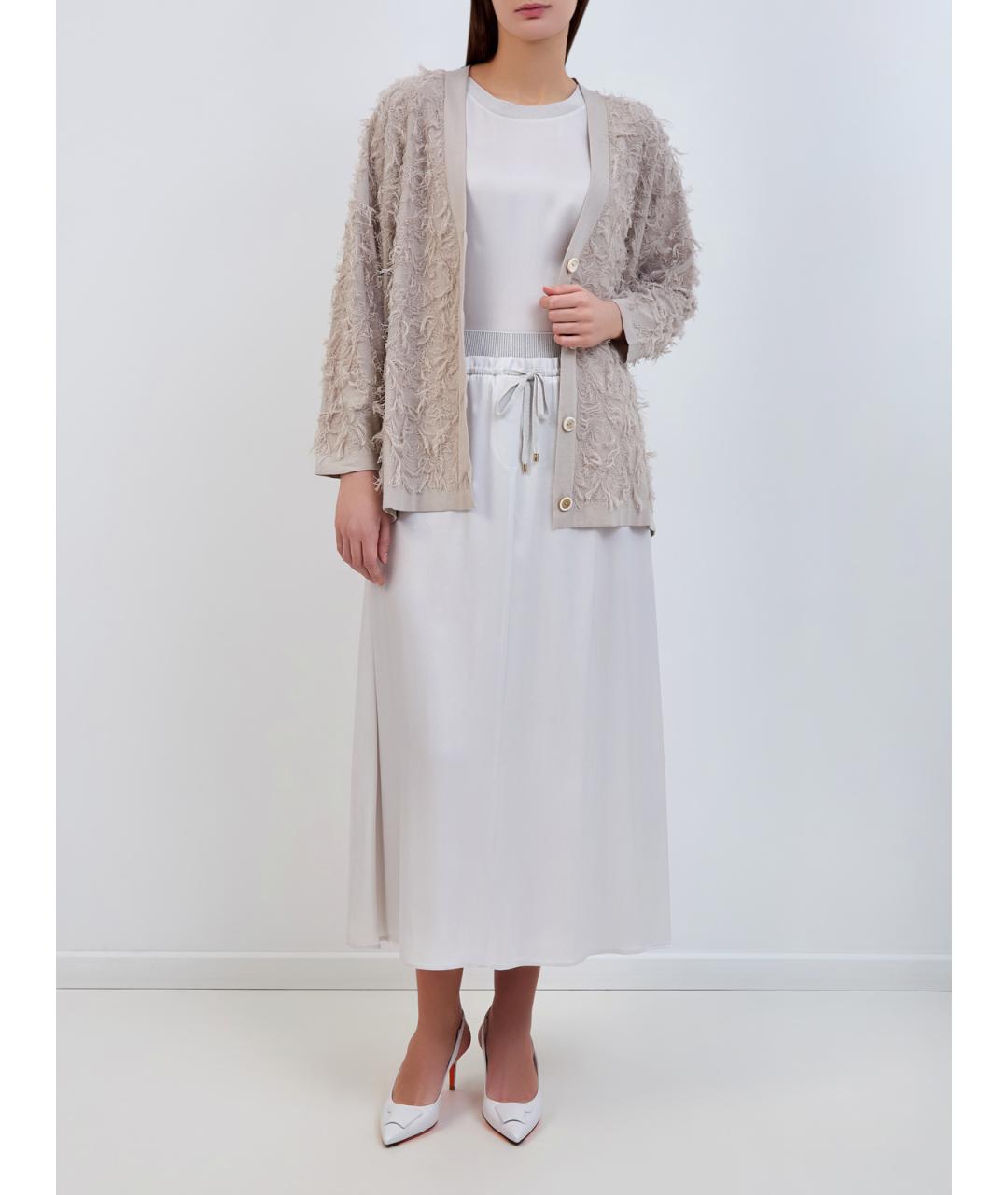 LORENA ANTONIAZZI Серая ацетатная блузы, фото 2