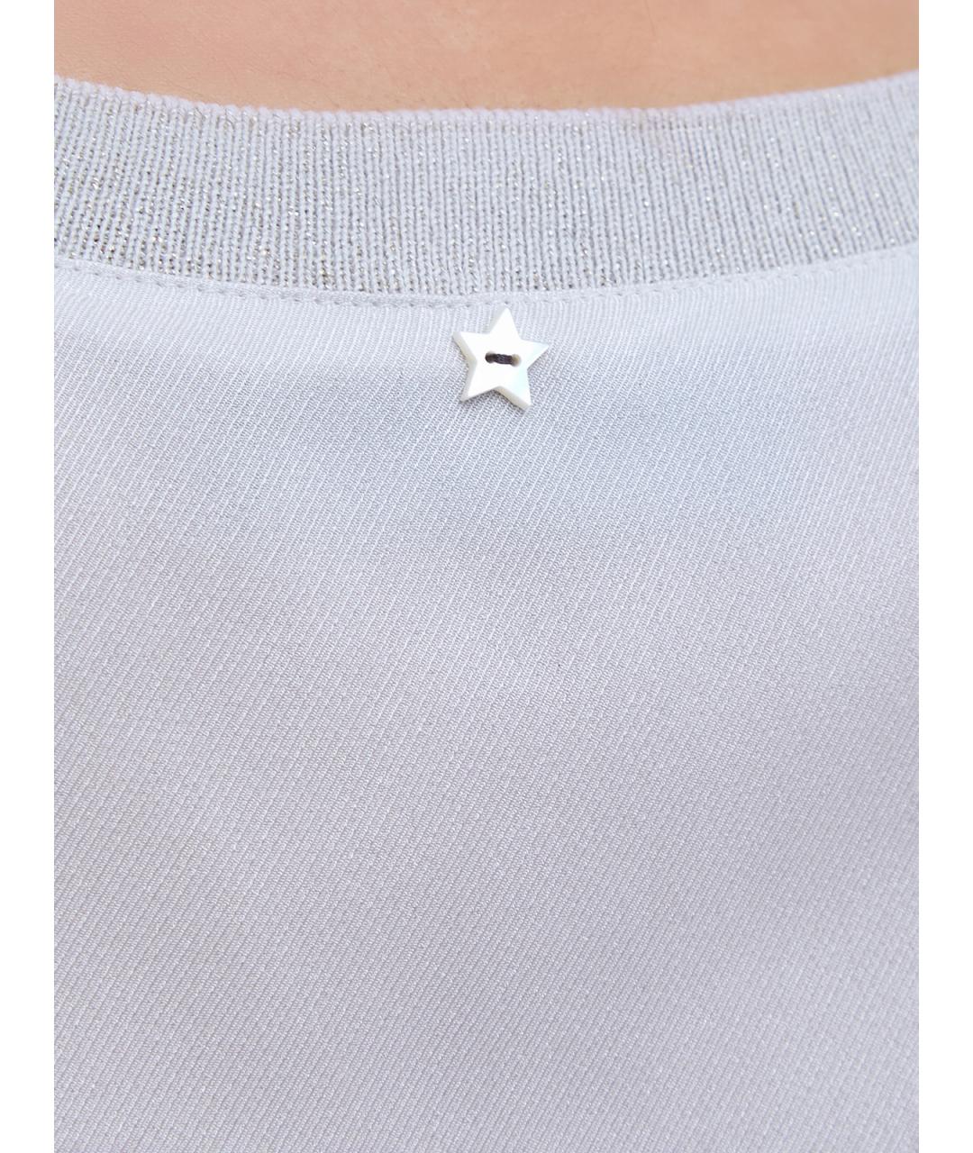 LORENA ANTONIAZZI Серая ацетатная блузы, фото 5