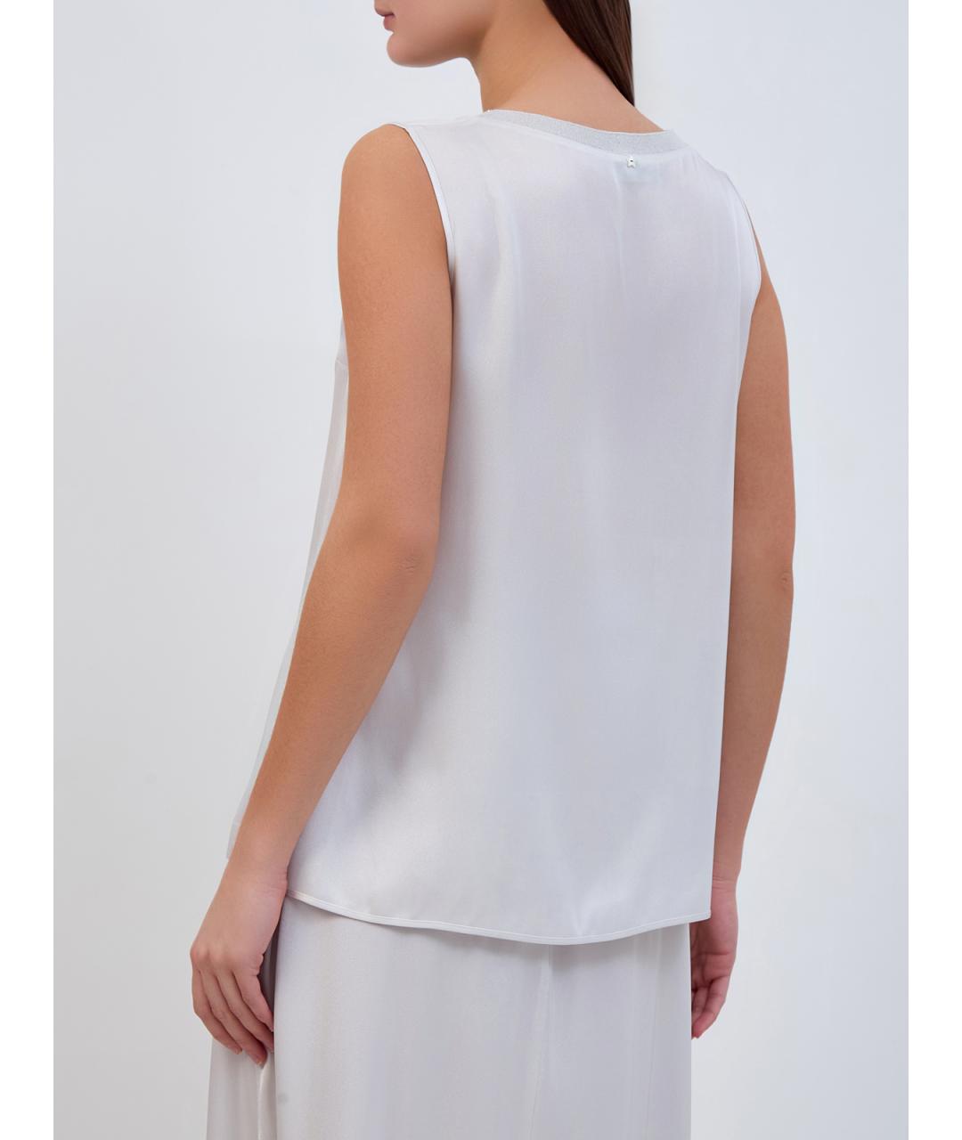 LORENA ANTONIAZZI Серая ацетатная блузы, фото 4