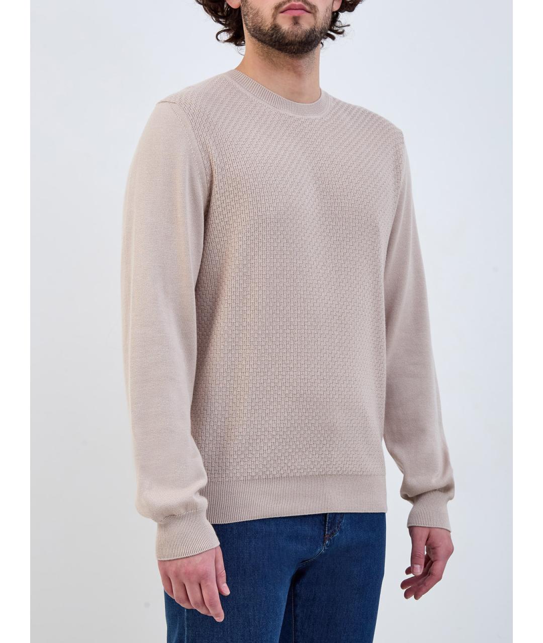 CANALI Бежевый хлопковый джемпер / свитер, фото 3