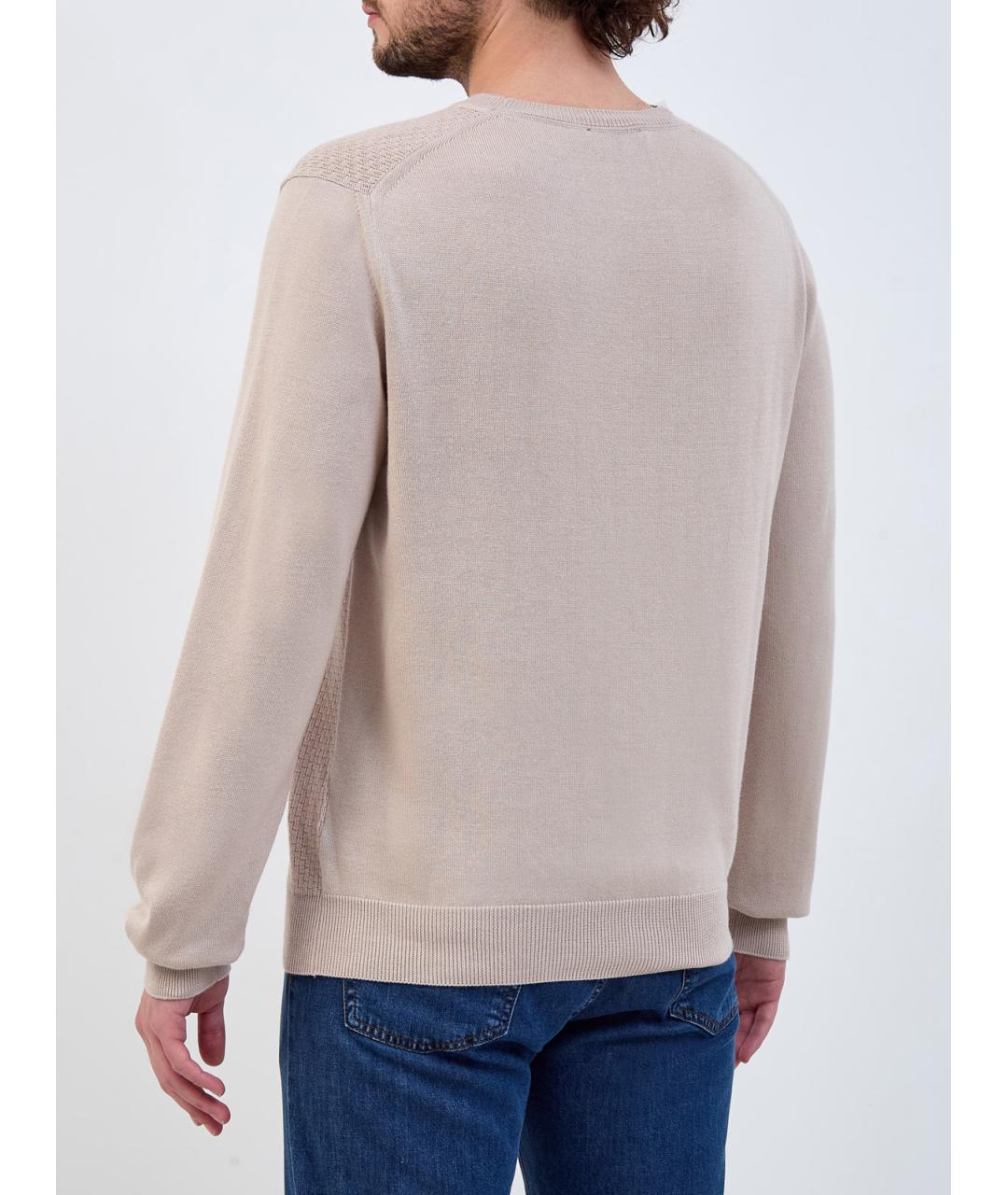 CANALI Бежевый хлопковый джемпер / свитер, фото 4