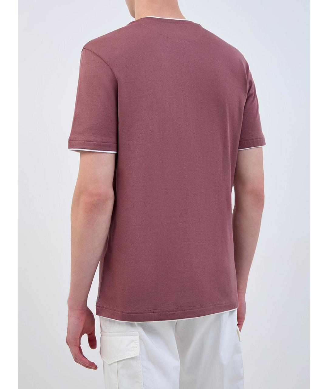 ELEVENTY Розовая хлопковая футболка, фото 4