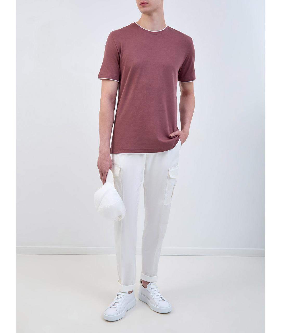 ELEVENTY Розовая хлопковая футболка, фото 2