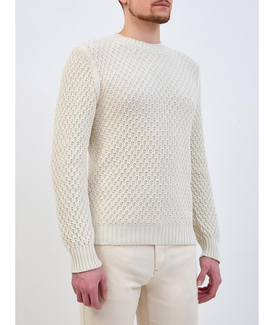 CANALI Бежевый хлопковый джемпер / свитер, фото 3