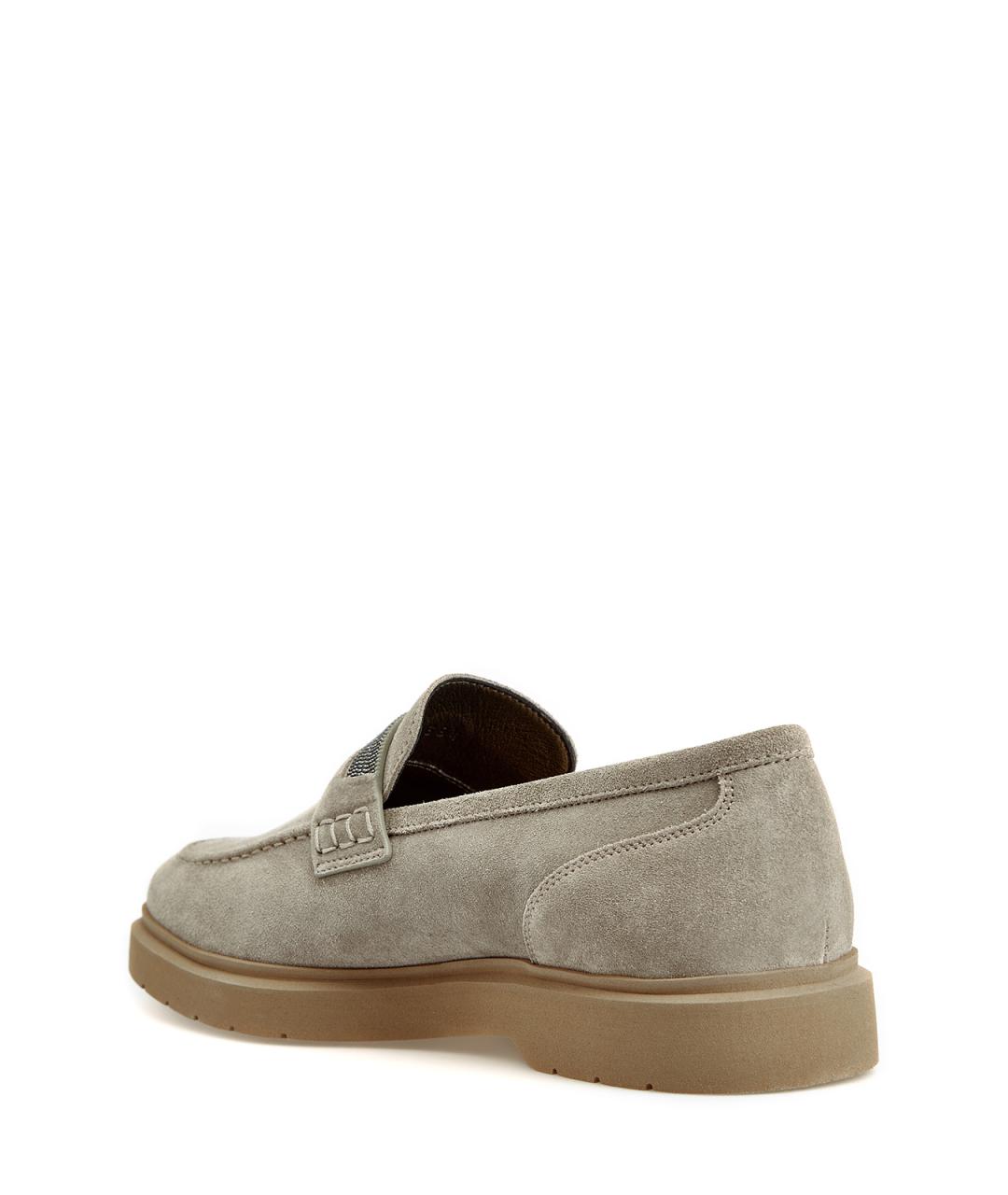 BRUNELLO CUCINELLI Бежевые замшевые лоферы, фото 4