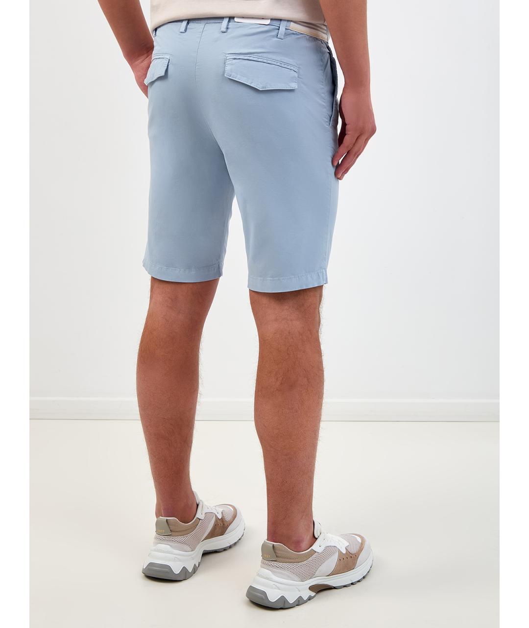 ELEVENTY Голубые хлопковые шорты, фото 4