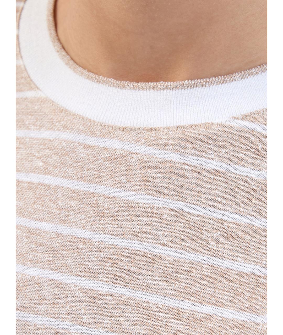 ELEVENTY Бежевая льняная футболка, фото 5