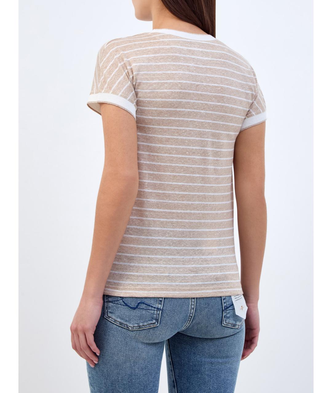 ELEVENTY Бежевая льняная футболка, фото 4