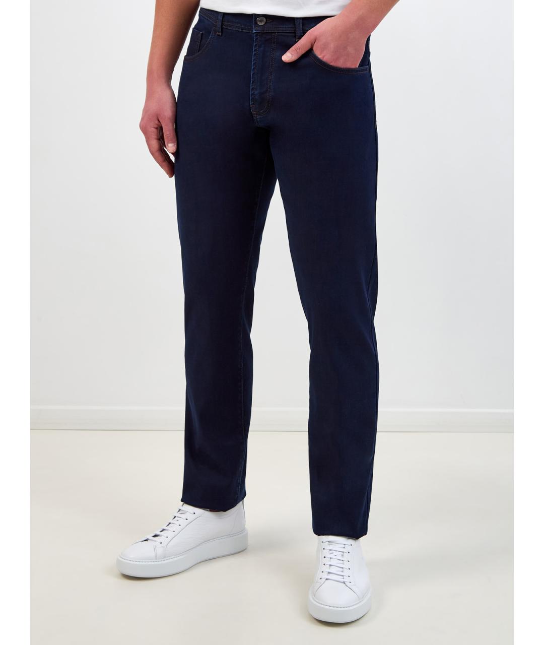 CANALI Синие хлопковые джинсы скинни, фото 3