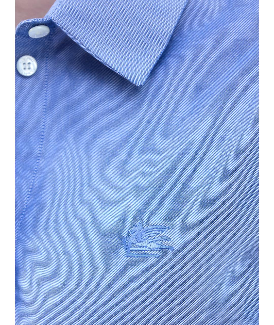 ETRO Голубая хлопковая рубашка, фото 5