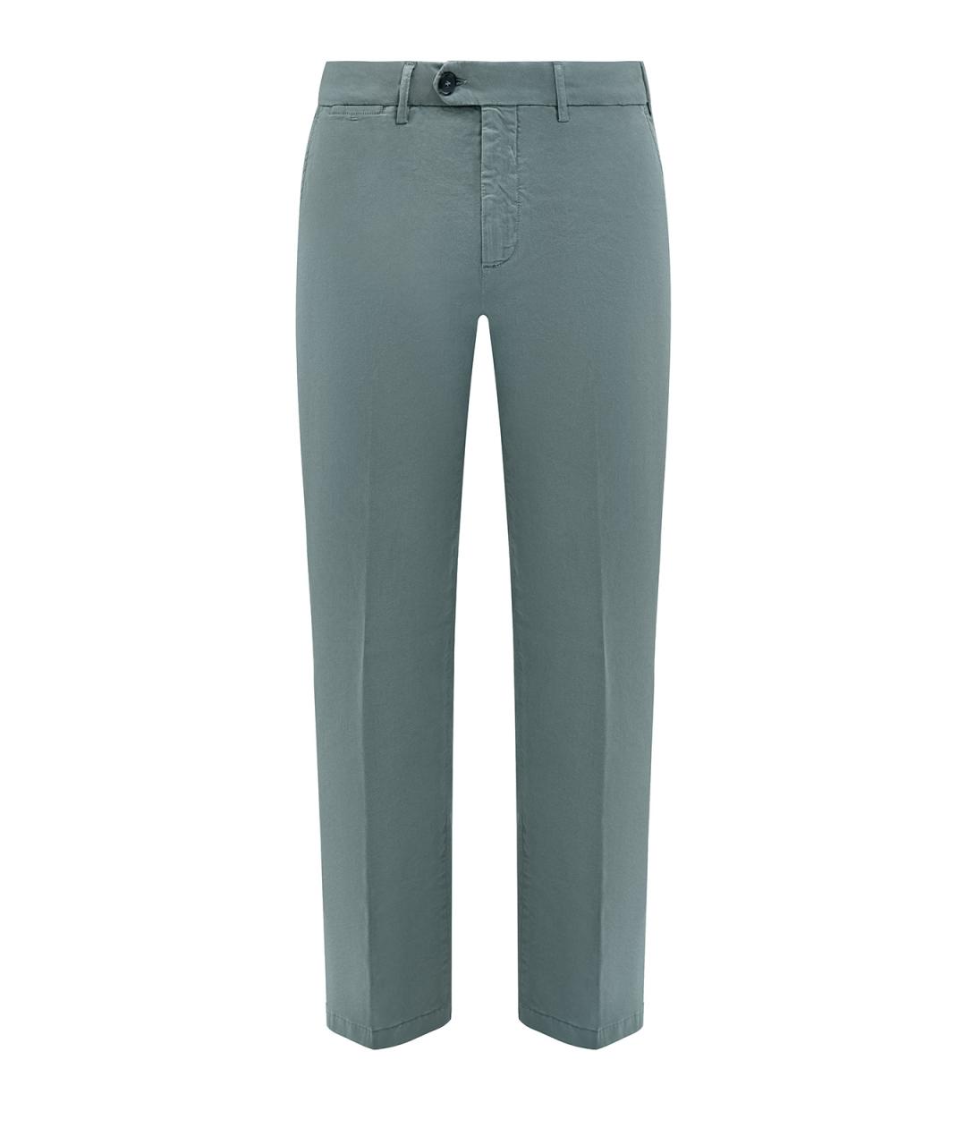 CANALI Зеленые хлопковые повседневные брюки, фото 1