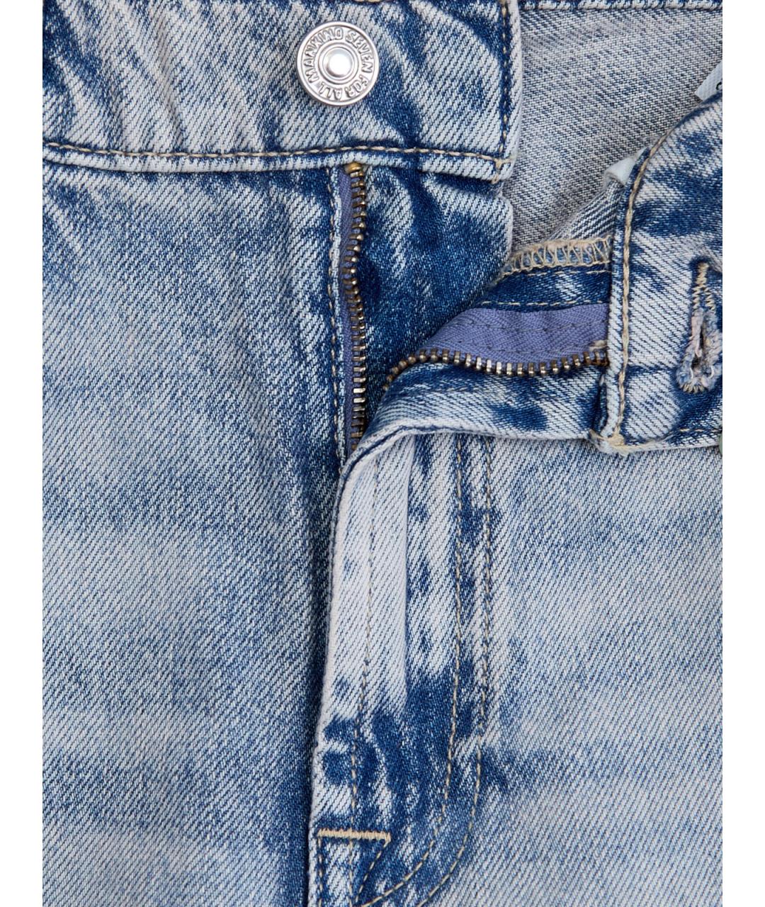 7 FOR ALL MANKIND Голубые хлопковые прямые джинсы, фото 6