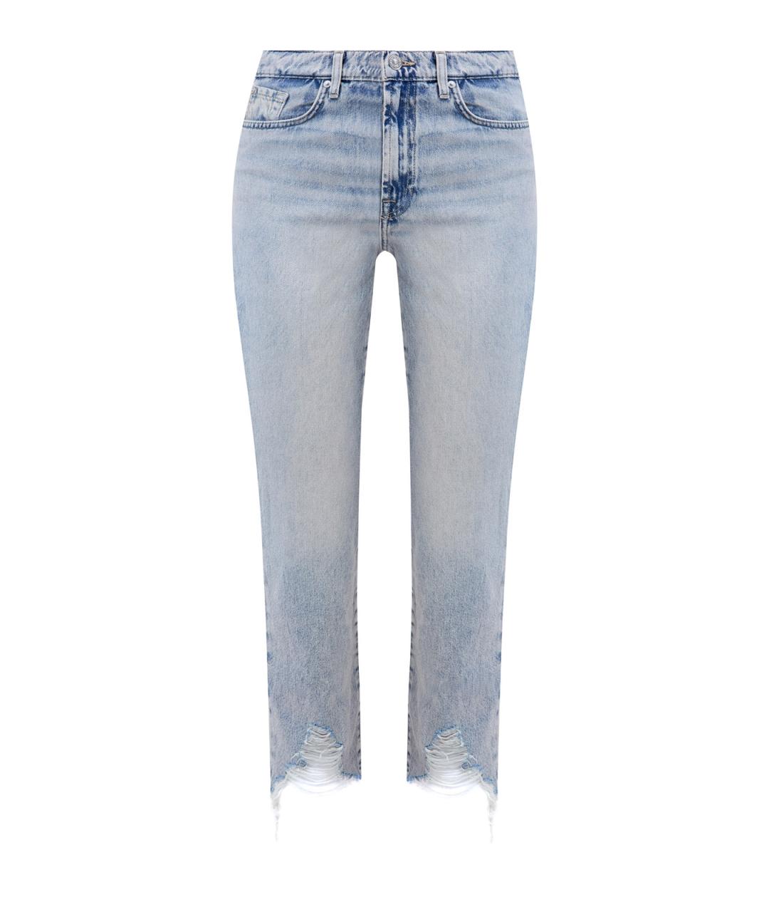 7 FOR ALL MANKIND Голубые хлопковые прямые джинсы, фото 1