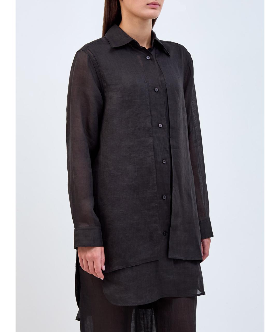 LORENA ANTONIAZZI Черная льняная блузы, фото 3