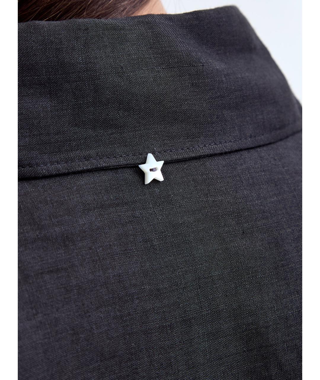 LORENA ANTONIAZZI Черная льняная блузы, фото 5