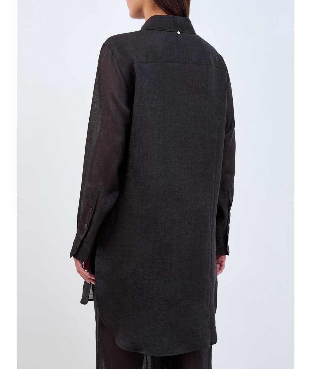 LORENA ANTONIAZZI Черная льняная блузы, фото 4