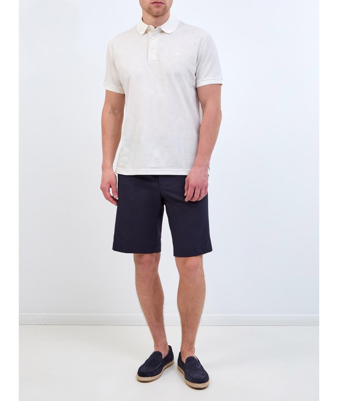 ETRO Белое хлопковое поло с коротким рукавом, фото 2