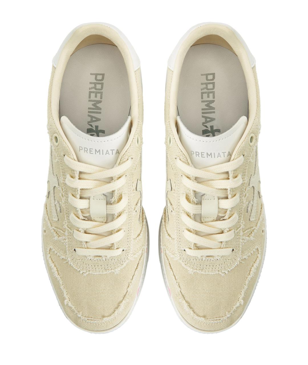 PREMIATA Бежевые текстильные кеды, фото 5