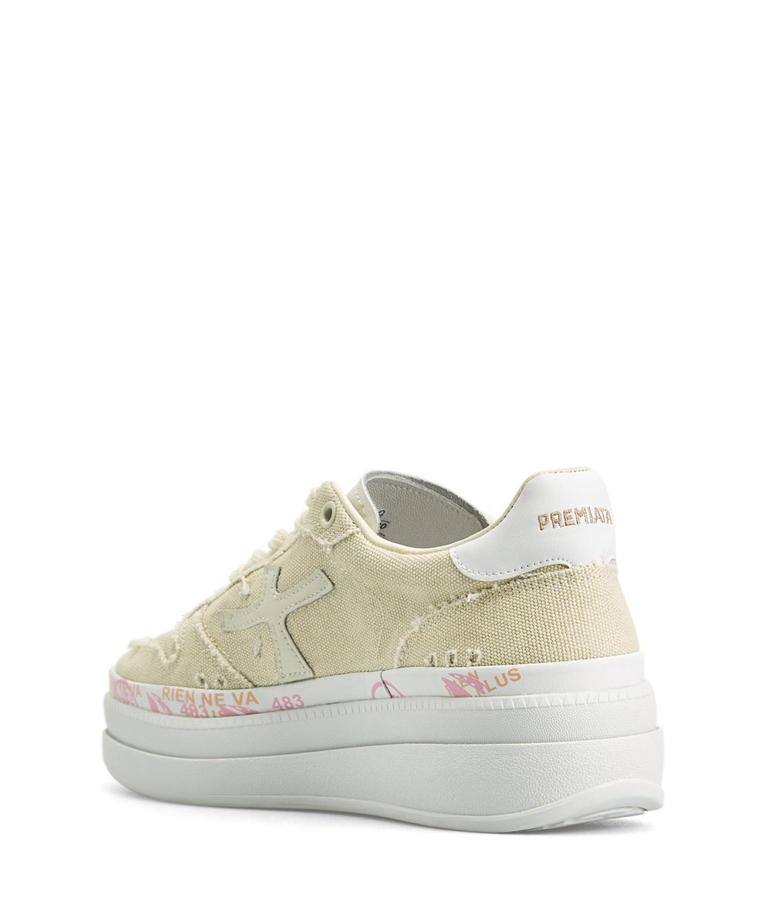 PREMIATA Бежевые текстильные кеды, фото 4